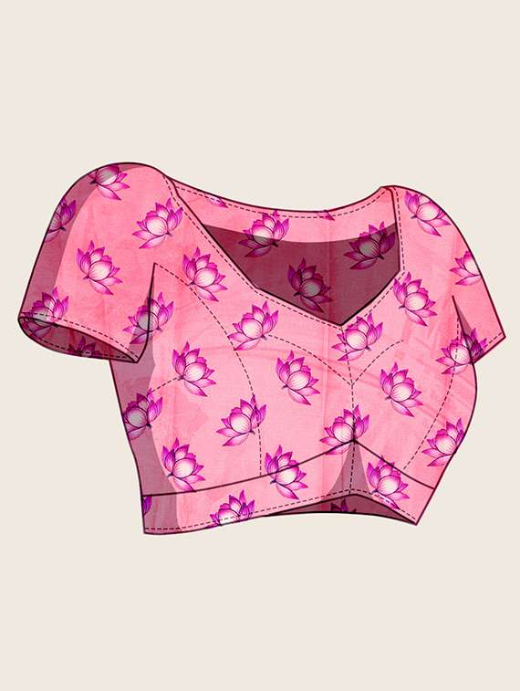 women floral printed saree with blouse - 22058779 -  Standard Image - 5