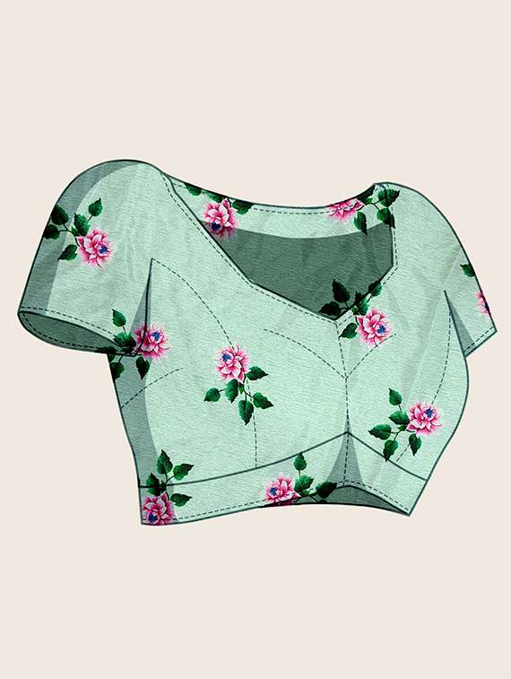 women floral printed saree with blouse - 22058781 -  Standard Image - 5