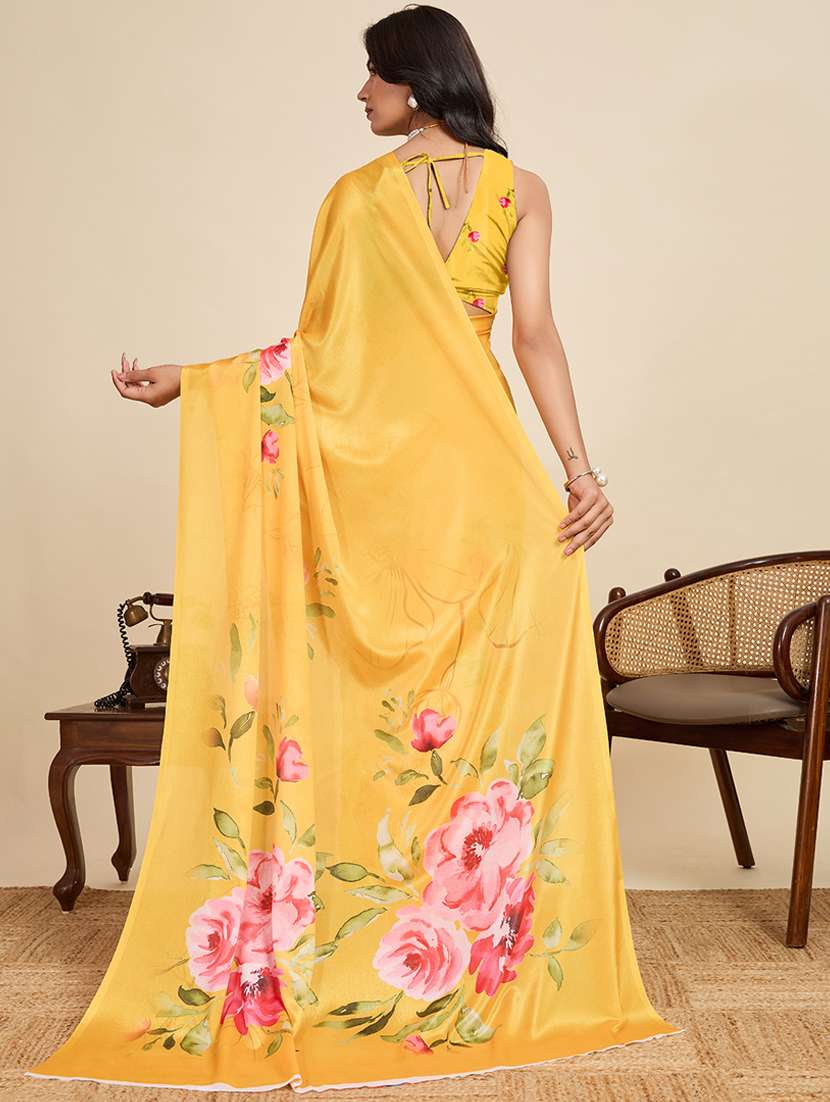 women printed casual wear saree with blouse - 22058784 -  Standard Image - 3