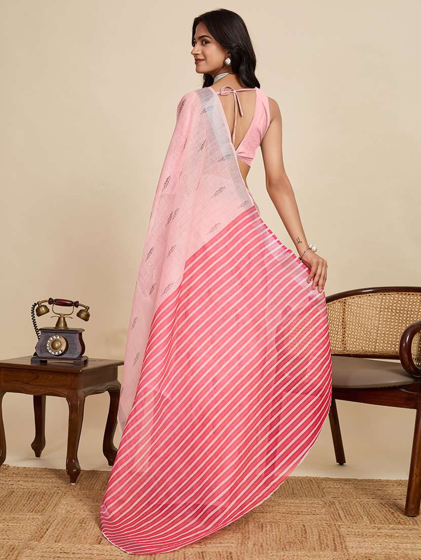 women printed casual wear saree with blouse - 22058785 -  Standard Image - 3