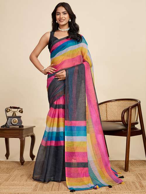 women printed casual wear saree with blouse - 22058791 -  Standard Image - 0