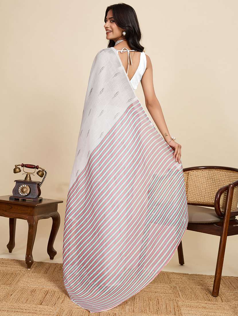women printed casual wear saree with blouse - 22058799 - Standard Image - 3