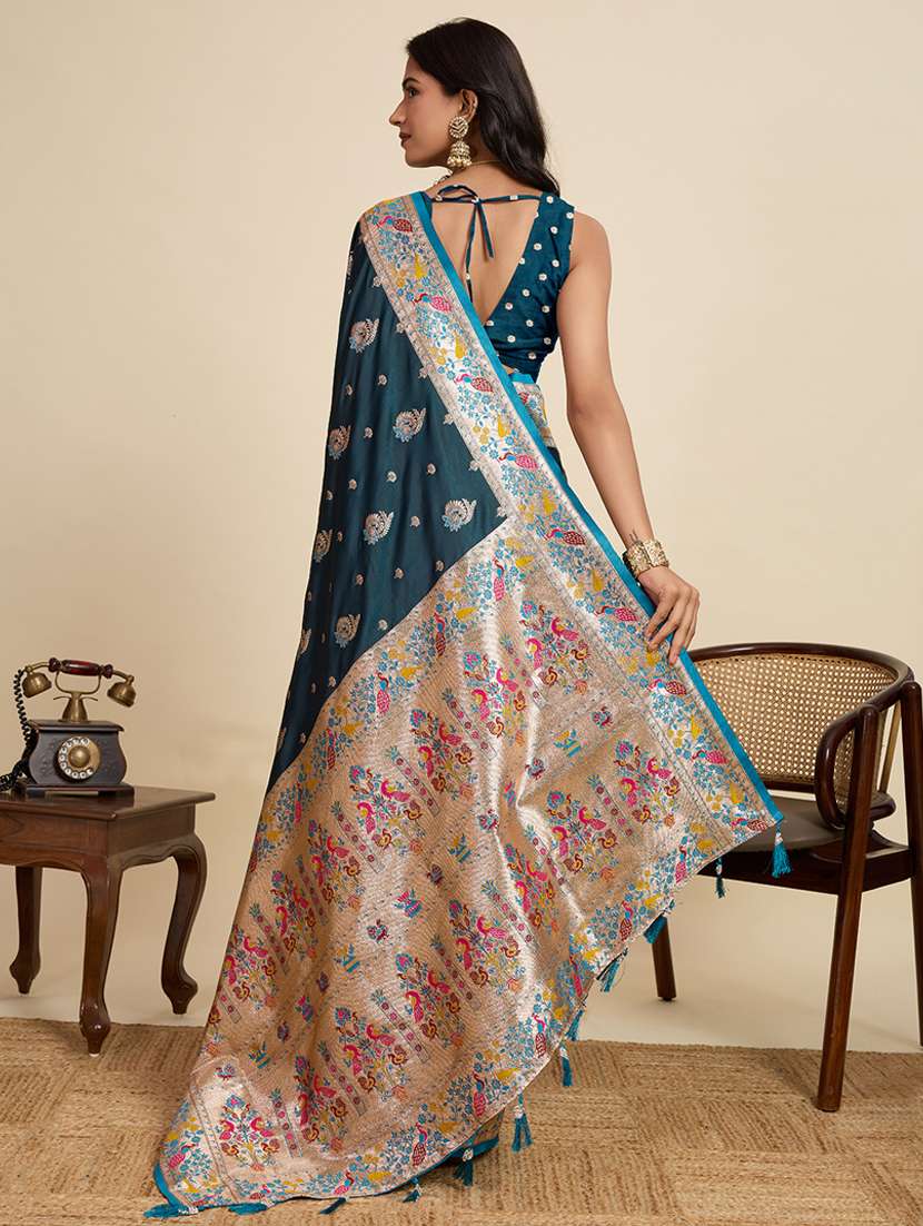 women self design banarasi saree with blouse - 22058802 -  Standard Image - 3