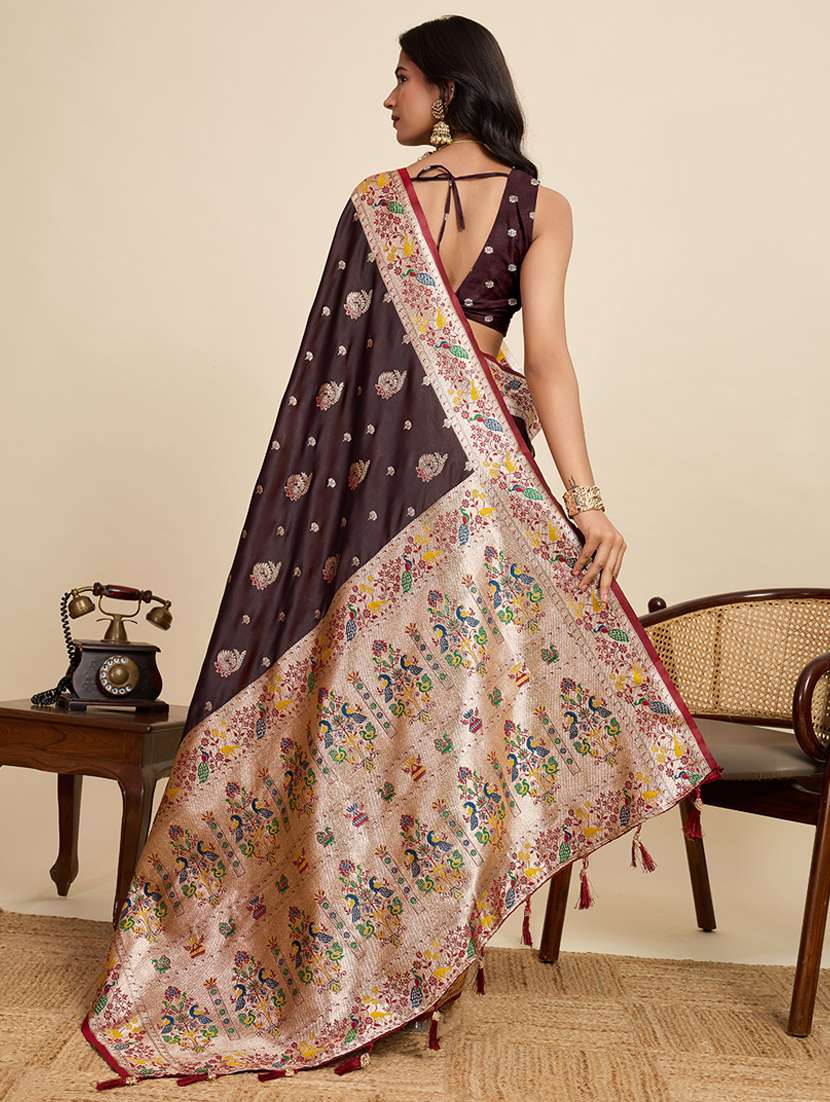 women self design banarasi saree with blouse - 22058803 -  Standard Image - 3