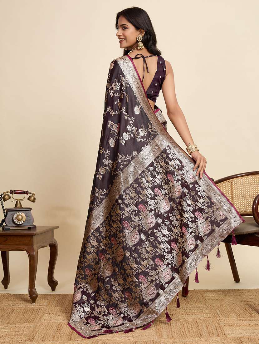 women self design banarasi saree with blouse - 22058807 -  Standard Image - 3