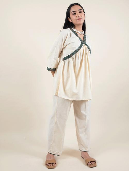 yellow cotton kurta pant set - 22058894 - Standard Image - 0