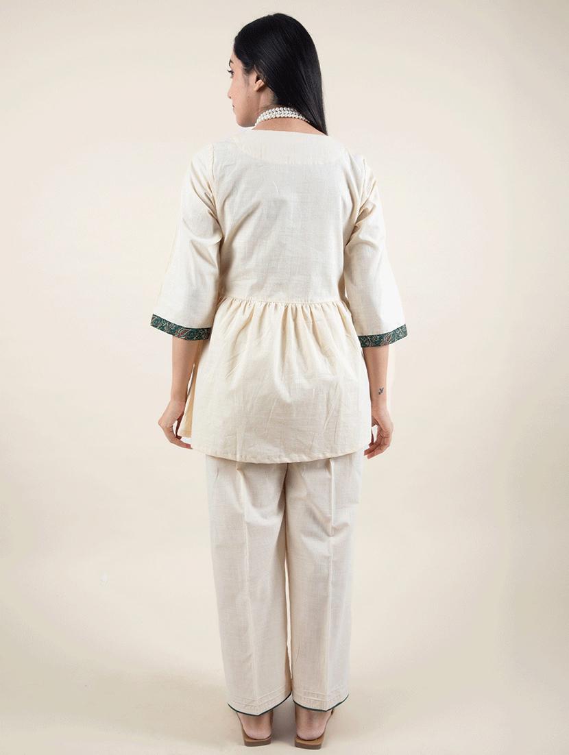 yellow cotton kurta pant set - 22058894 - Standard Image - 3