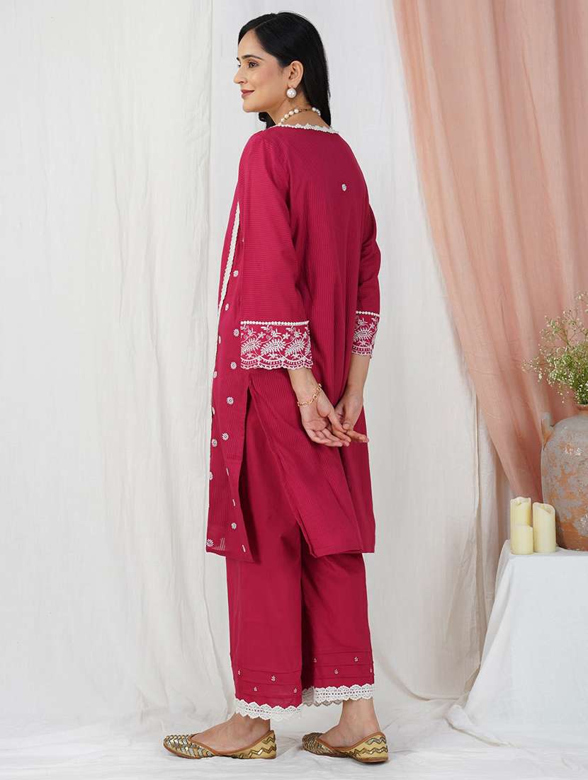 women self design sleeveless kurta palazzo set - 22059090 -  Standard Image - 3