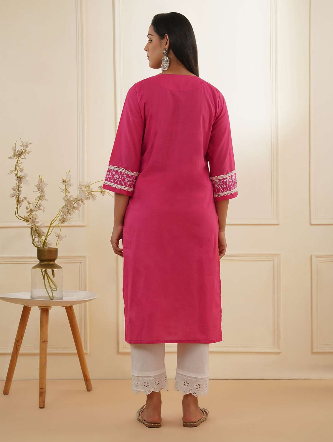 pink cotton kurta pant  set - 22059232 -  Standard Image - 3