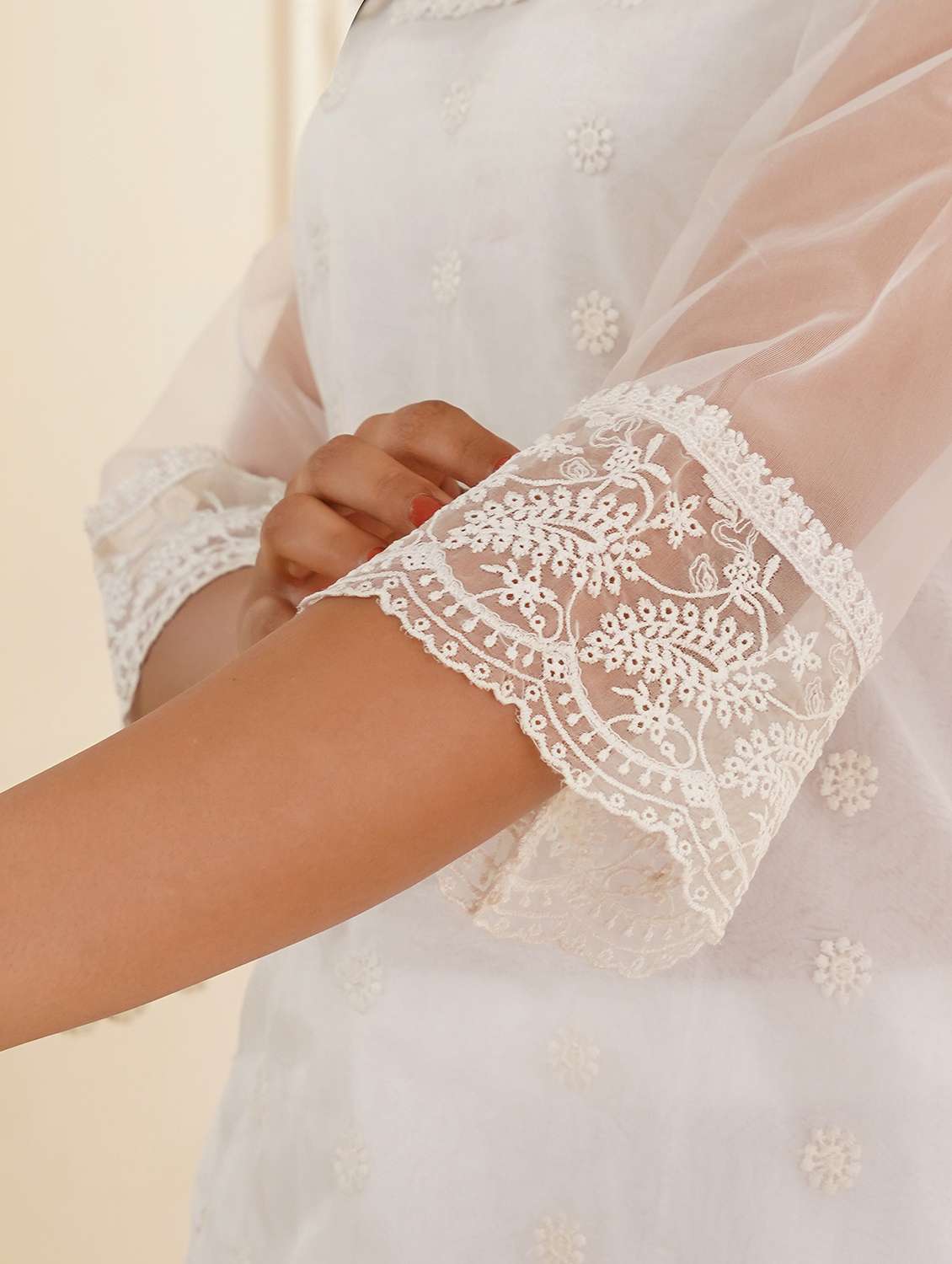 women three quarter sleeve kurta pant set - 22059248 -  Standard Image - 5