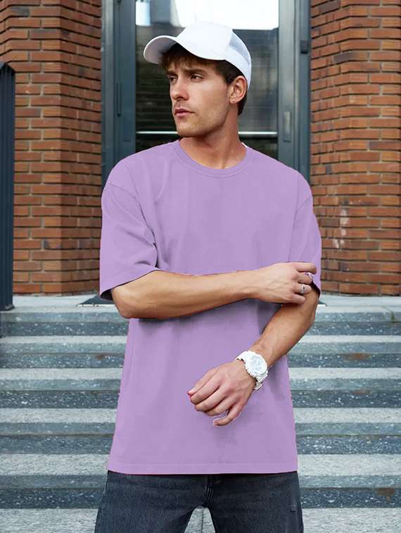 men solid short sleeve oversized t-shirt