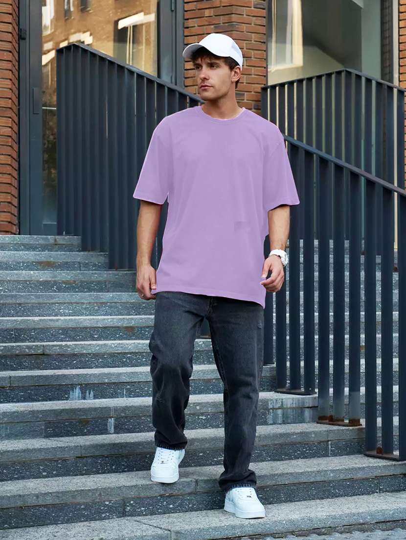 men solid short sleeve oversized t-shirt - 22059305 -  Standard Image - 3