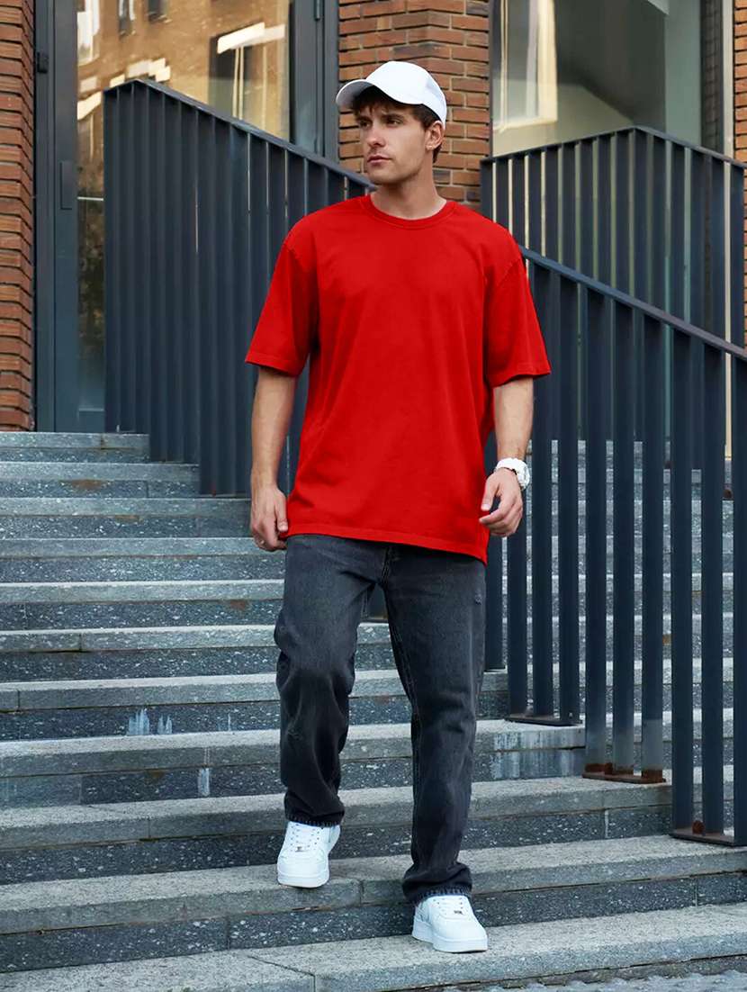 men solid short sleeve oversized fit shirt - 22059309 -  Standard Image - 3