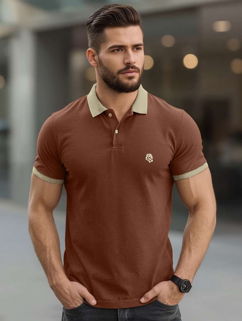 men solid short sleeve regular fit polo t-shirt - 22059321 -  Zoom Image - 0