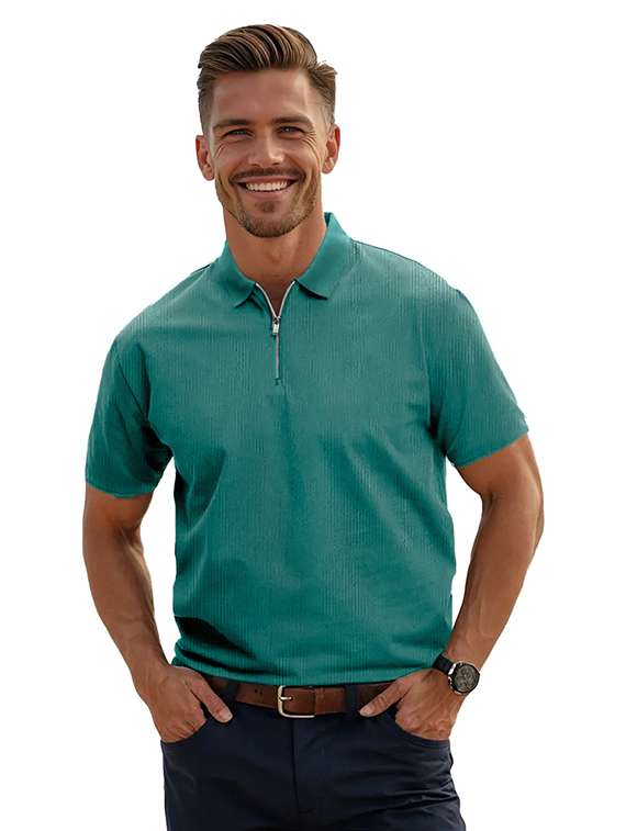 men solid short sleeve regular fit polo t-shirt