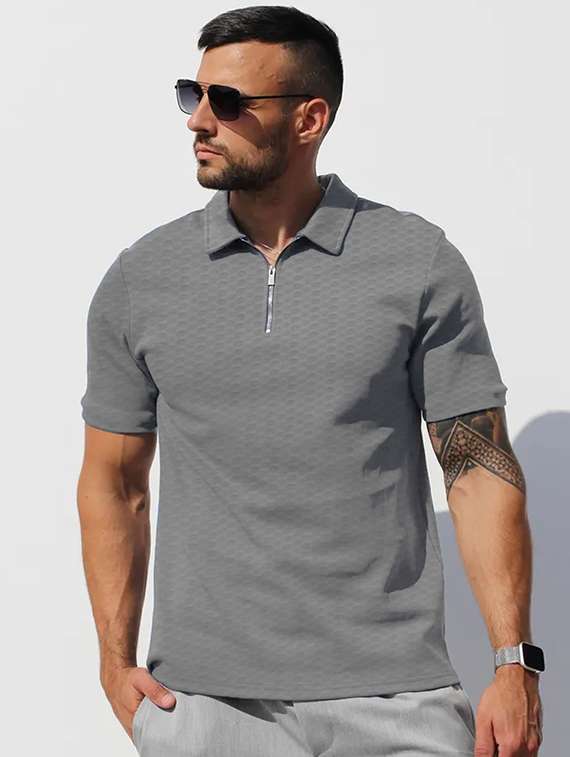 men solid short sleeve regular fit polo t-shirt - 22059344 - Zoom Image - 0