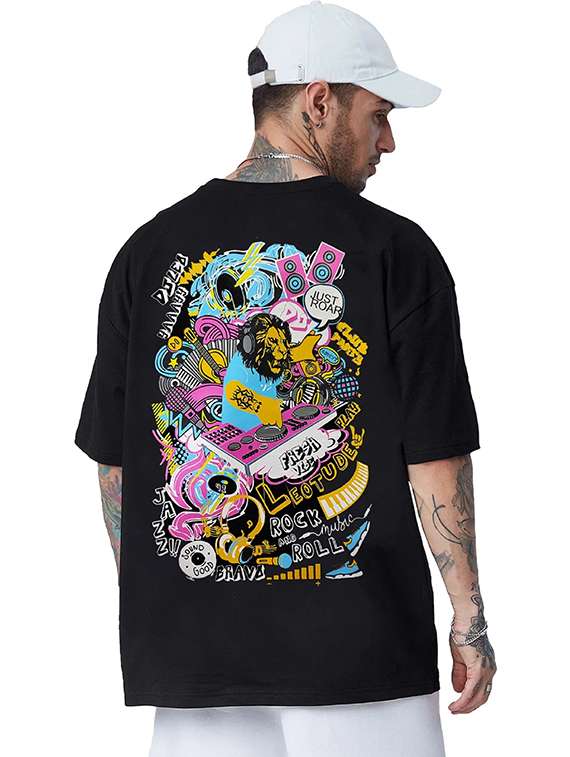 men pack of 2 printed short sleeve oversized fit t-shirt - 22059360 - Standard Image - 3