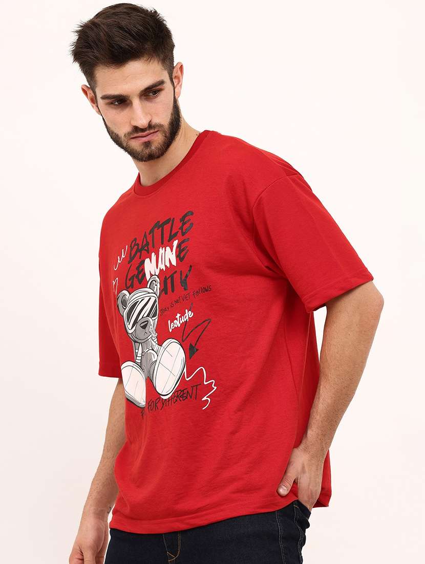 men printed short sleeve oversized fit t-shirt - 22059413 - Zoom Image - 0