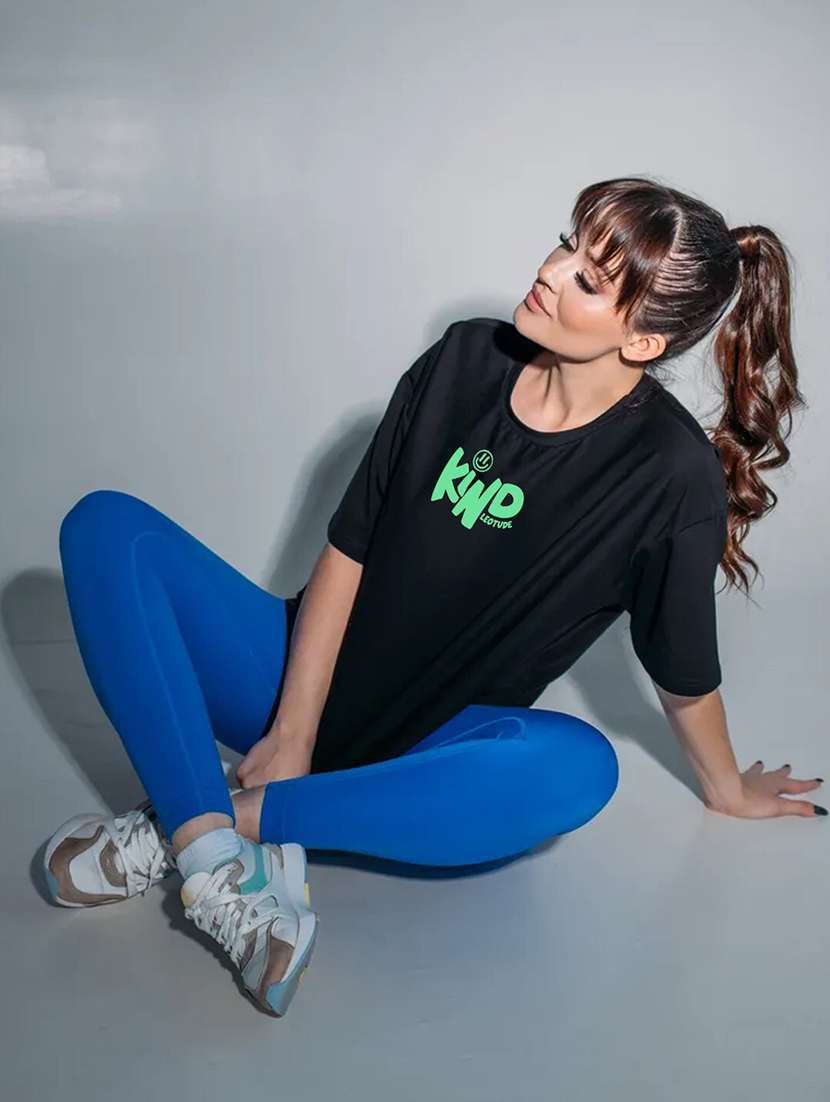 women printed short sleeve oversized fit t-shirt - 22059502 -  Standard Image - 3