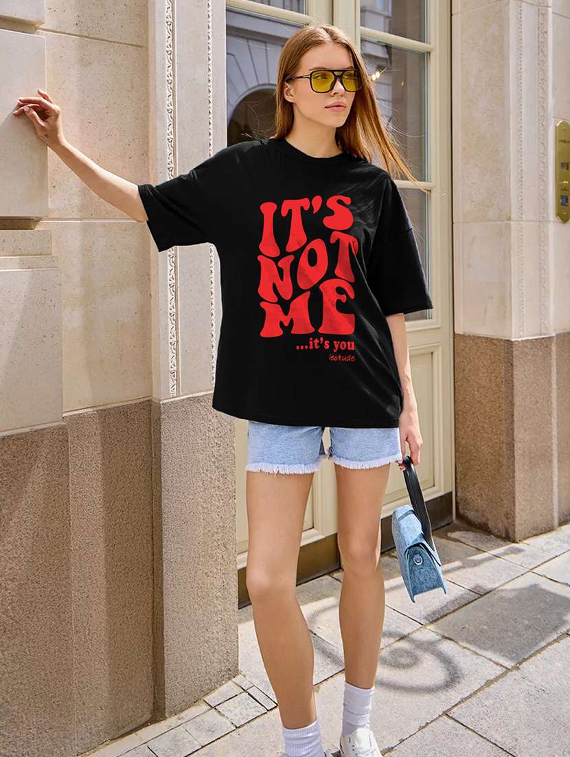 women printed short sleeve oversized fit t-shirt - 22059504 -  Standard Image - 5
