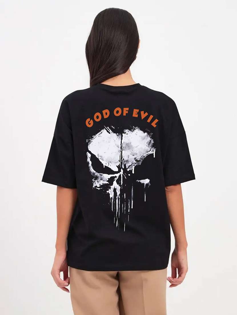 women printed short sleeve oversized fit t-shirt