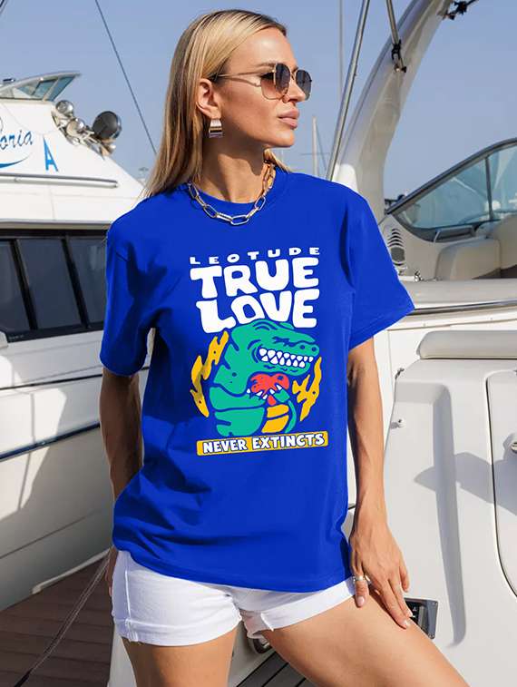 women printed shrort sleeve oversized t-shirt