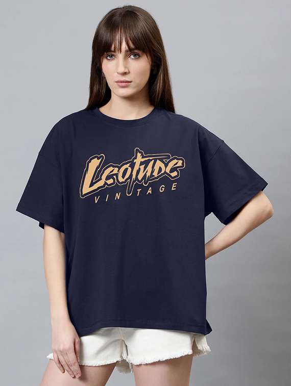 women printed shrort sleeve oversized t-shirt
