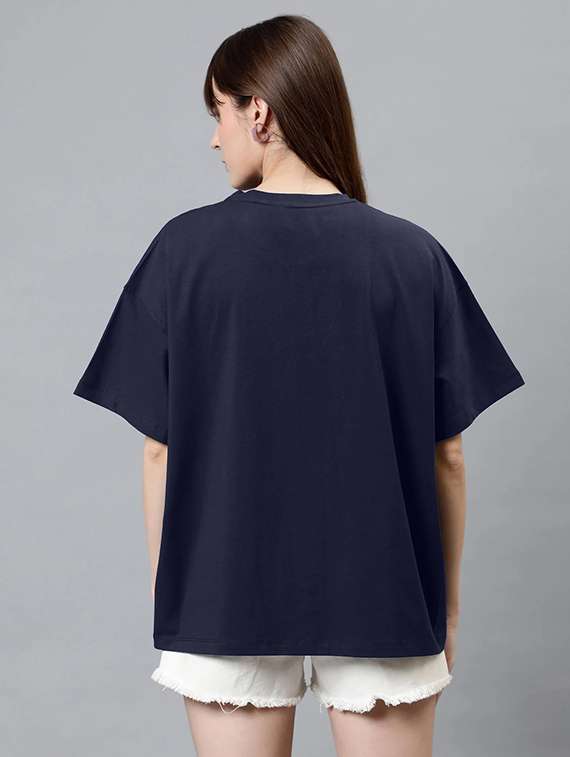 women printed shrort sleeve oversized t-shirt - 22059553 -  Standard Image - 3