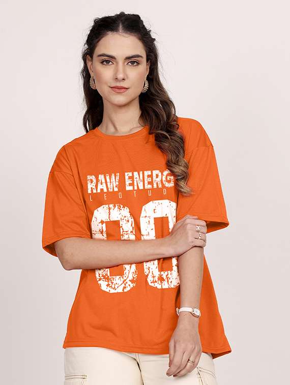 women printed shrort sleeve oversized t-shirt