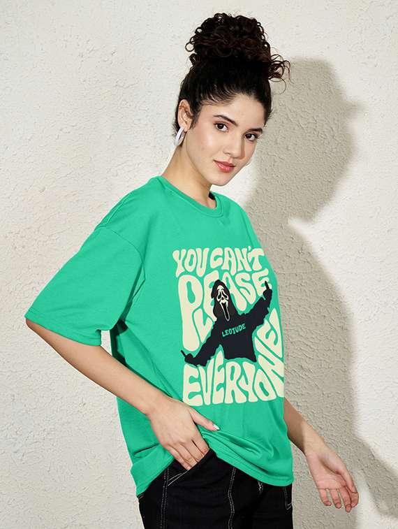 women printed shrort sleeve oversized t-shirt - 22059576 -  Standard Image - 3