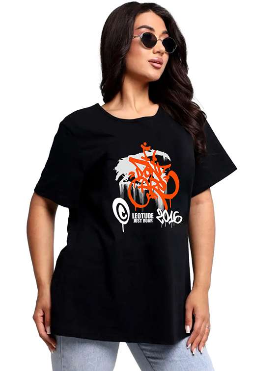 women pack of 2 printed short sleeve oversized t-shirt - 22059701 -  Standard Image - 3