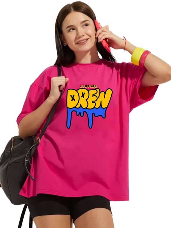 women pack of 2 printed short sleeve oversized t-shirt - 22059711 -  Standard Image - 3