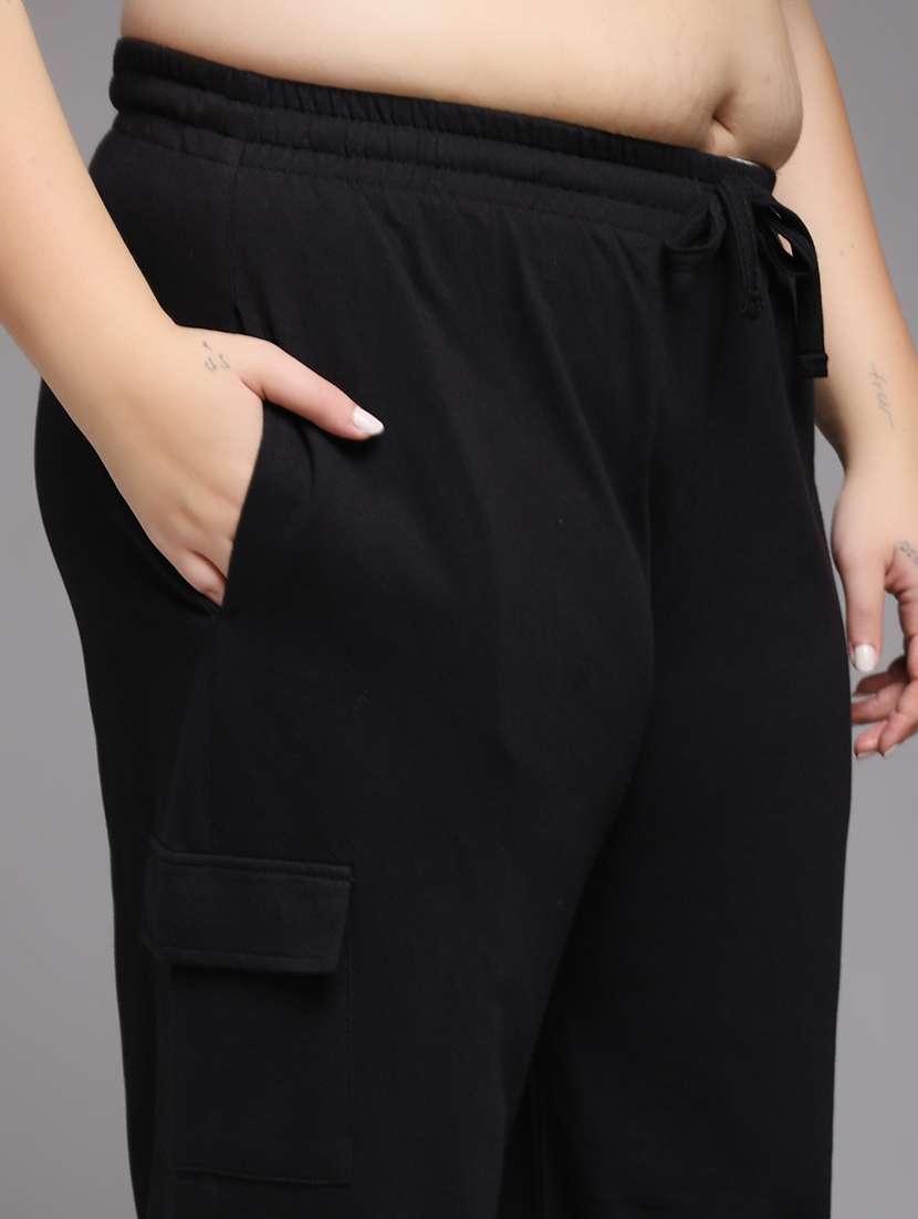 women plus size solid mid rise cargo - 22060104 -  Standard Image - 5