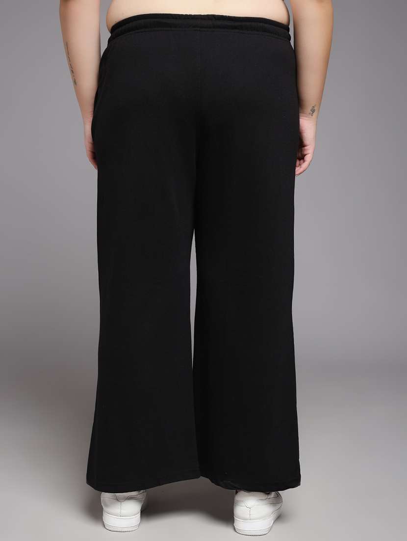 women plus size solid mid rise track pant - 22060107 -  Standard Image - 3