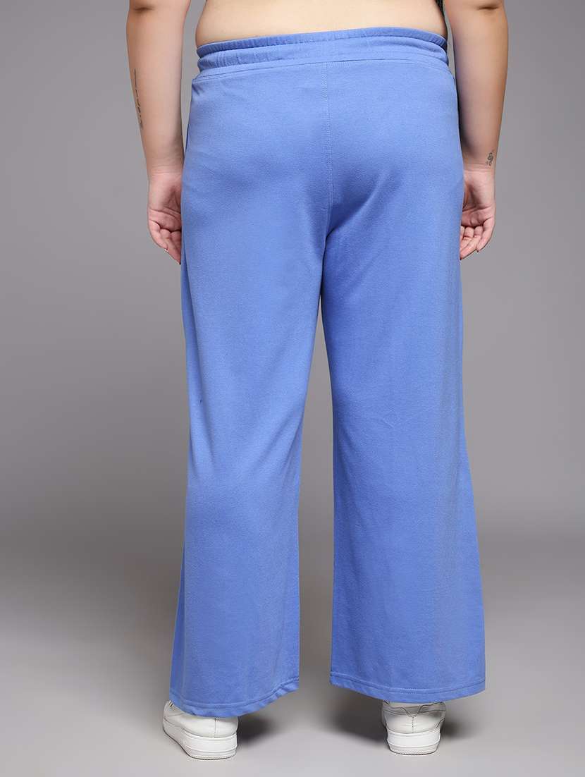 women plus size solid mid rise track pant - 22060123 -  Standard Image - 3