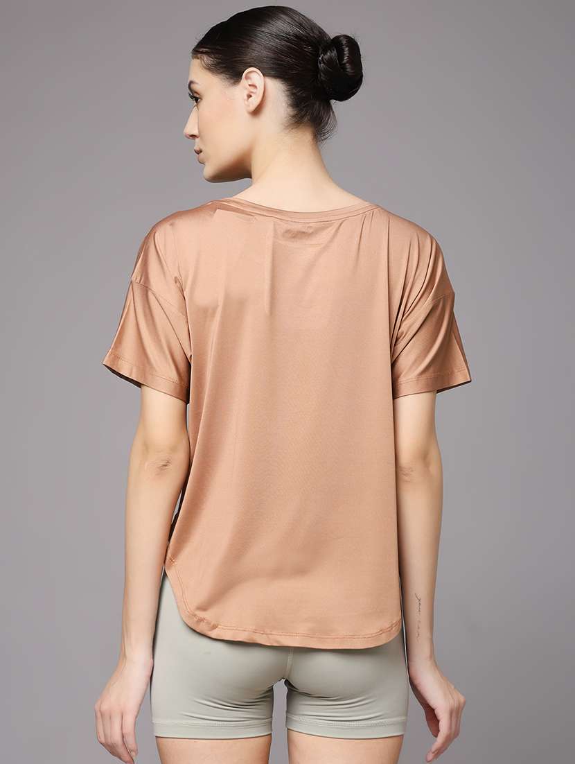 women printed round neck dri-fit sports t-shirt - 22060139 -  Standard Image - 3