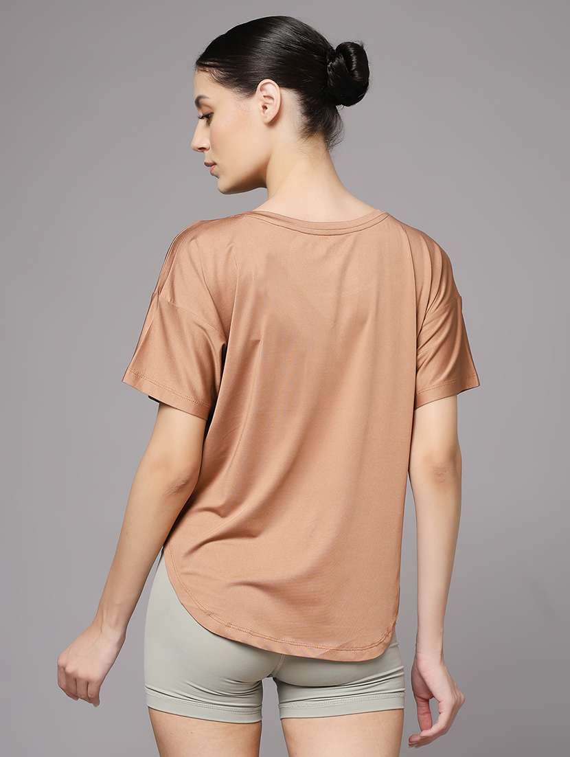 women printed round neck dri-fit sports t-shirt - 22060140 - Standard Image - 3