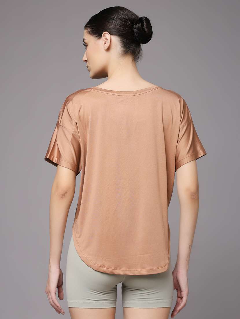 women printed round neck dri-fit sports t-shirt - 22060141 -  Standard Image - 3