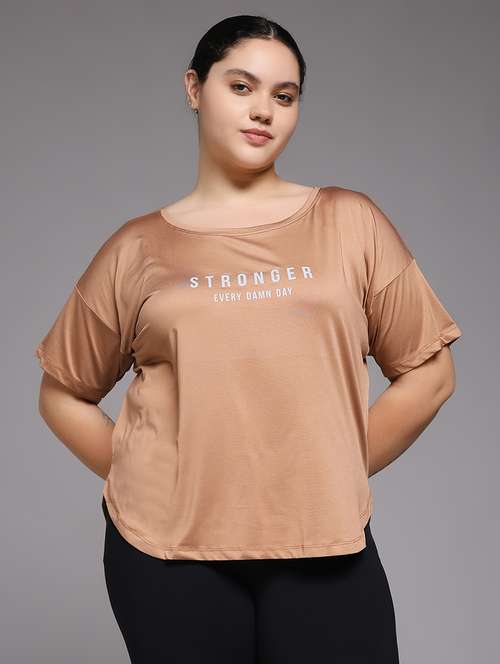 women plus size printed dri-fit sports t-shirt - 22060144 - Standard Image - 0