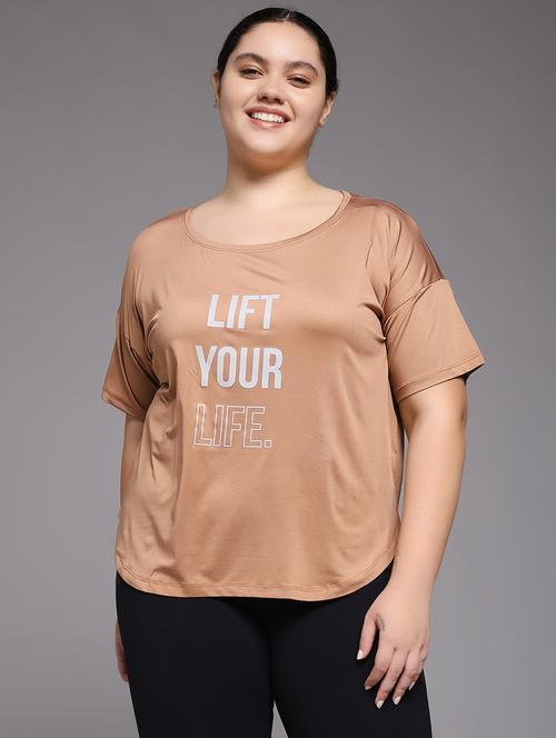 women plus size printed dri-fit sports t-shirt - 22060147 - Standard Image - 0