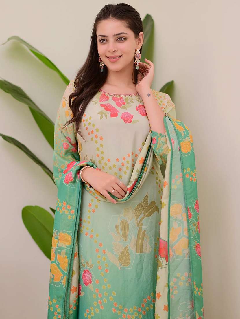 women embroidered long sleeve kurta pant with dupatta set - 22060156 - Standard Image - 3