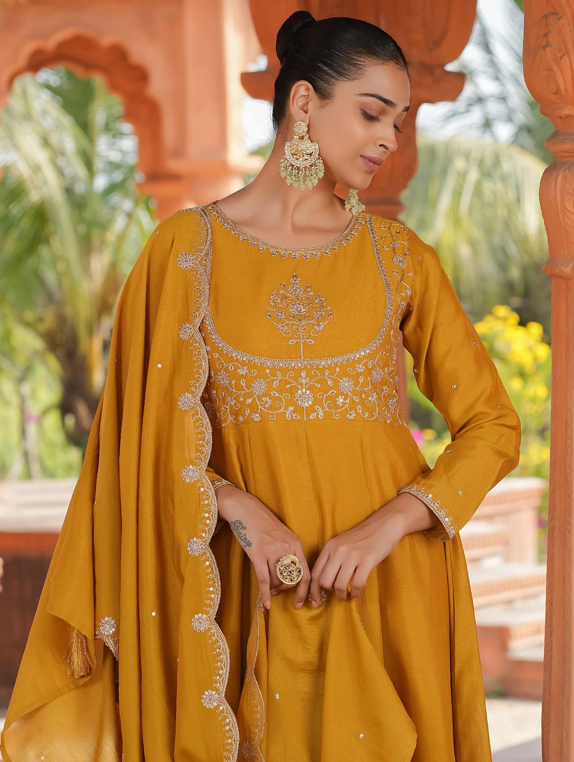 women embroidered long sleeve kurta pant with dupatta set - 22060160 - Standard Image - 3