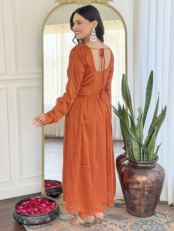 women solid long sleeve kurta pant with dupatta set - 22060161 - Standard Image - 3