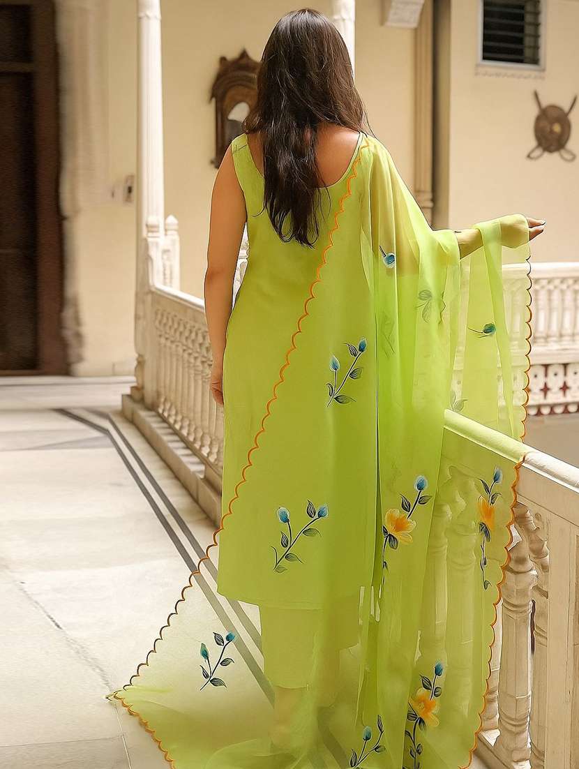 women floral printed sleeveless kurta pant with dupatta set - 22060211 - Standard Image - 3