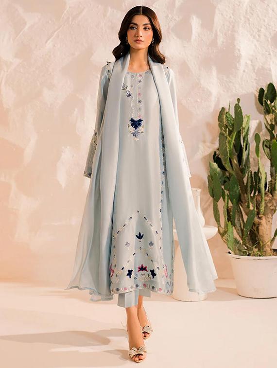 women floral long sleeve kurta pant with dupatta set - 22060231 - Zoom Image - 0