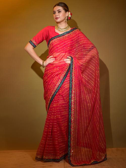 women printed casual wear saree with blouse - 22060278 - Standard Image - 0