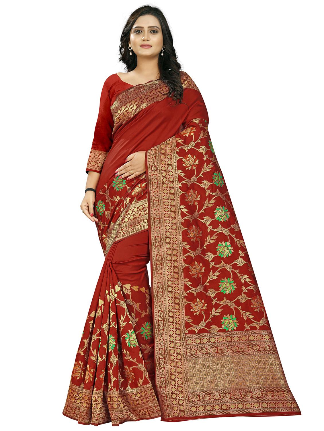 women self design banarasi saree with blouse - 22060320 - Zoom Image - 0