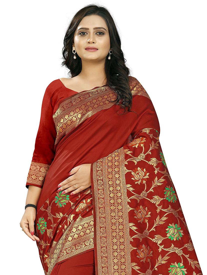 women self design banarasi saree with blouse - 22060320 - Standard Image - 3
