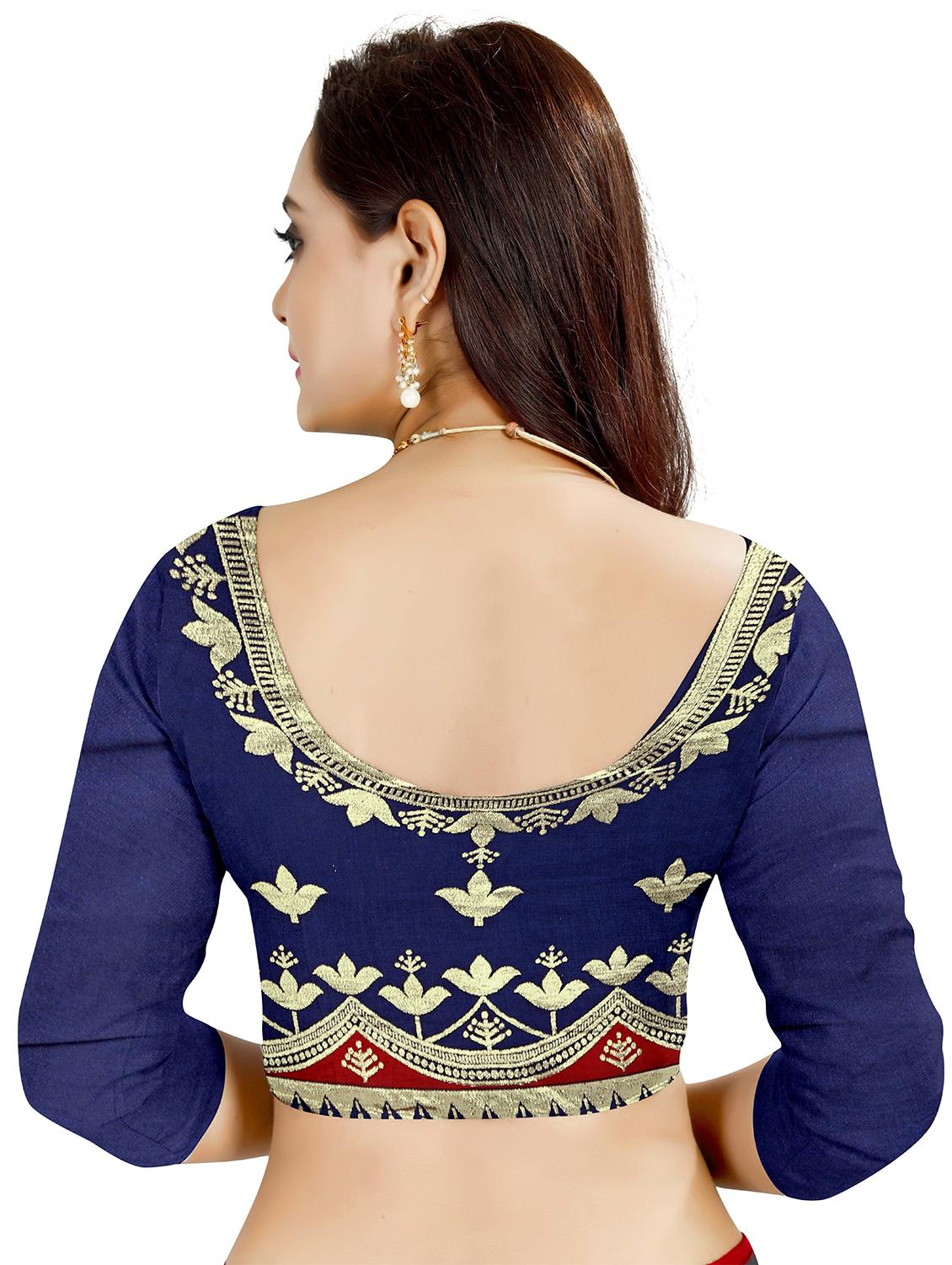 red art silk bordered saree with blouse - 22060374 - Standard Image - 3