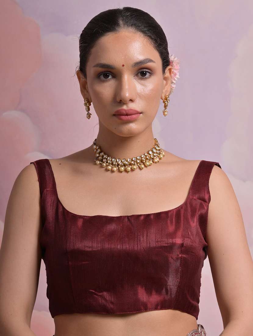 women printed embellished bordered saree with blouse - 22060565 -  Standard Image - 3